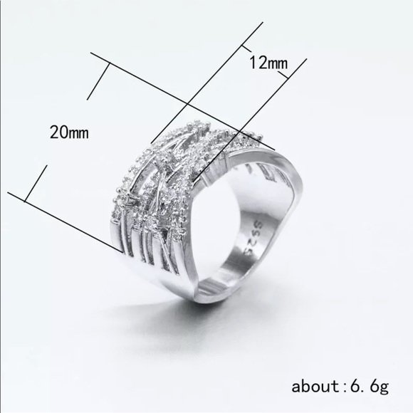 ♡New s925 silver white round diamonds women’s ring - Picture 6 of 8